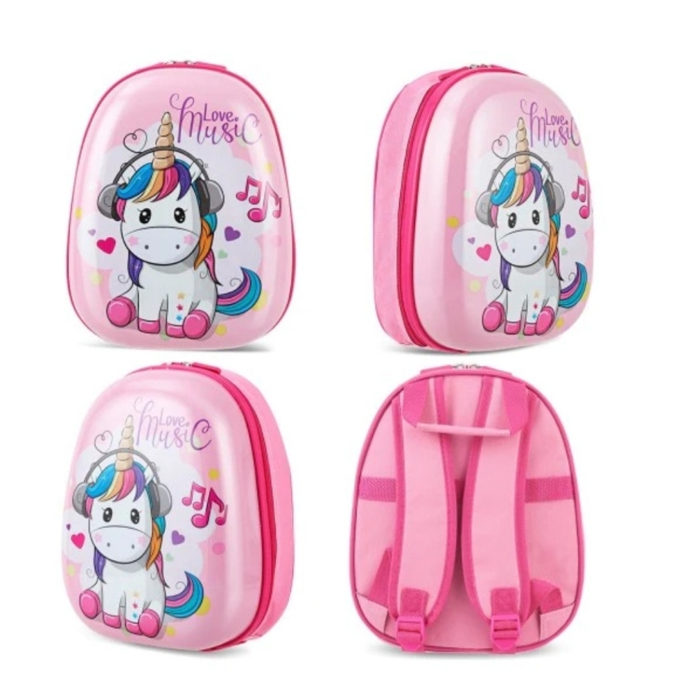 GYMAX Kids 12" Unicorn Rainbow Pink Backpack